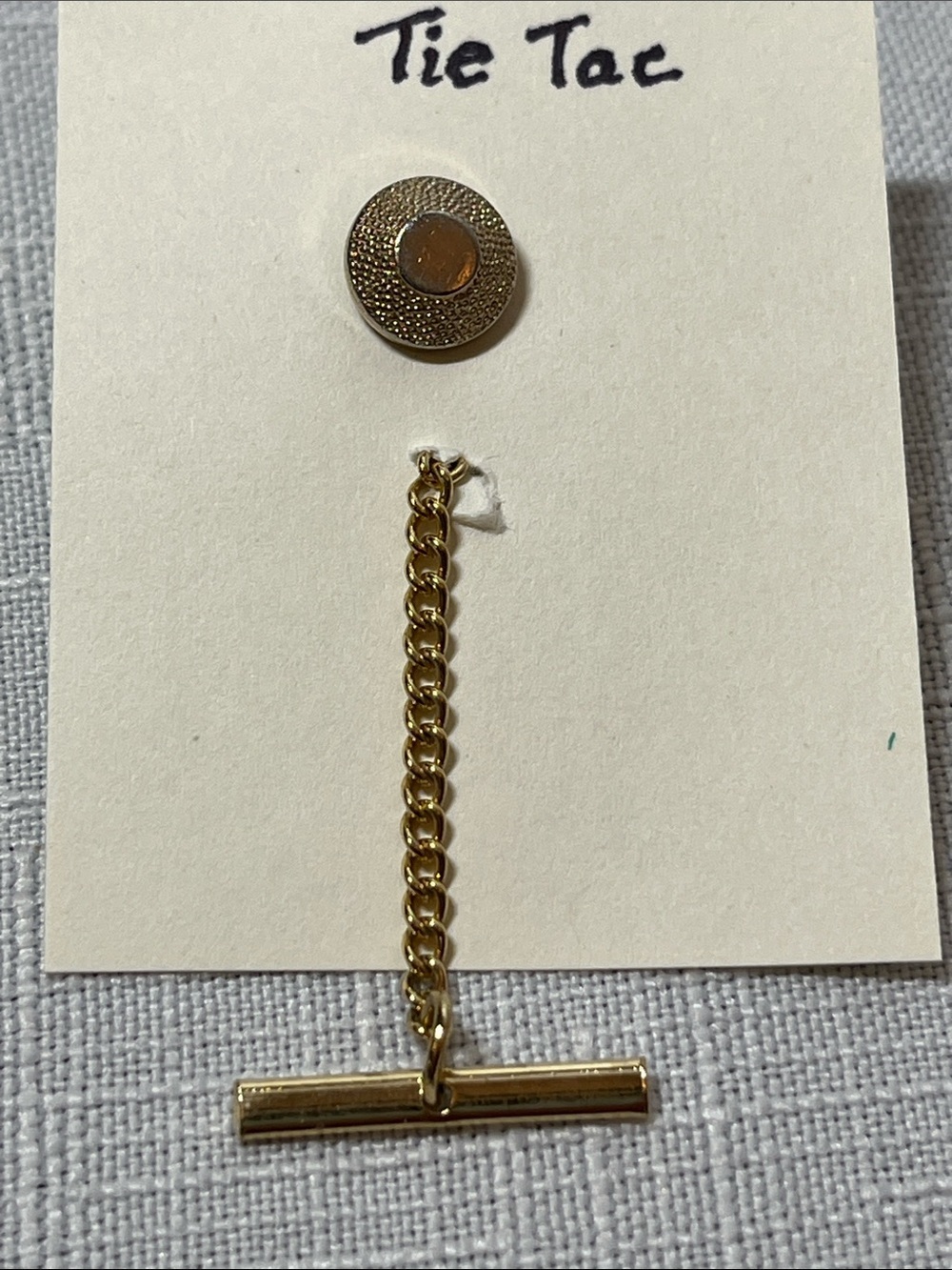 Vintage Tie Tac Gold Chain Tie Bar